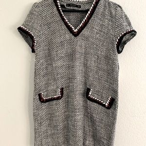New with Tags Zara Twead V-Neck Mini Sweater Dress or Tunic
